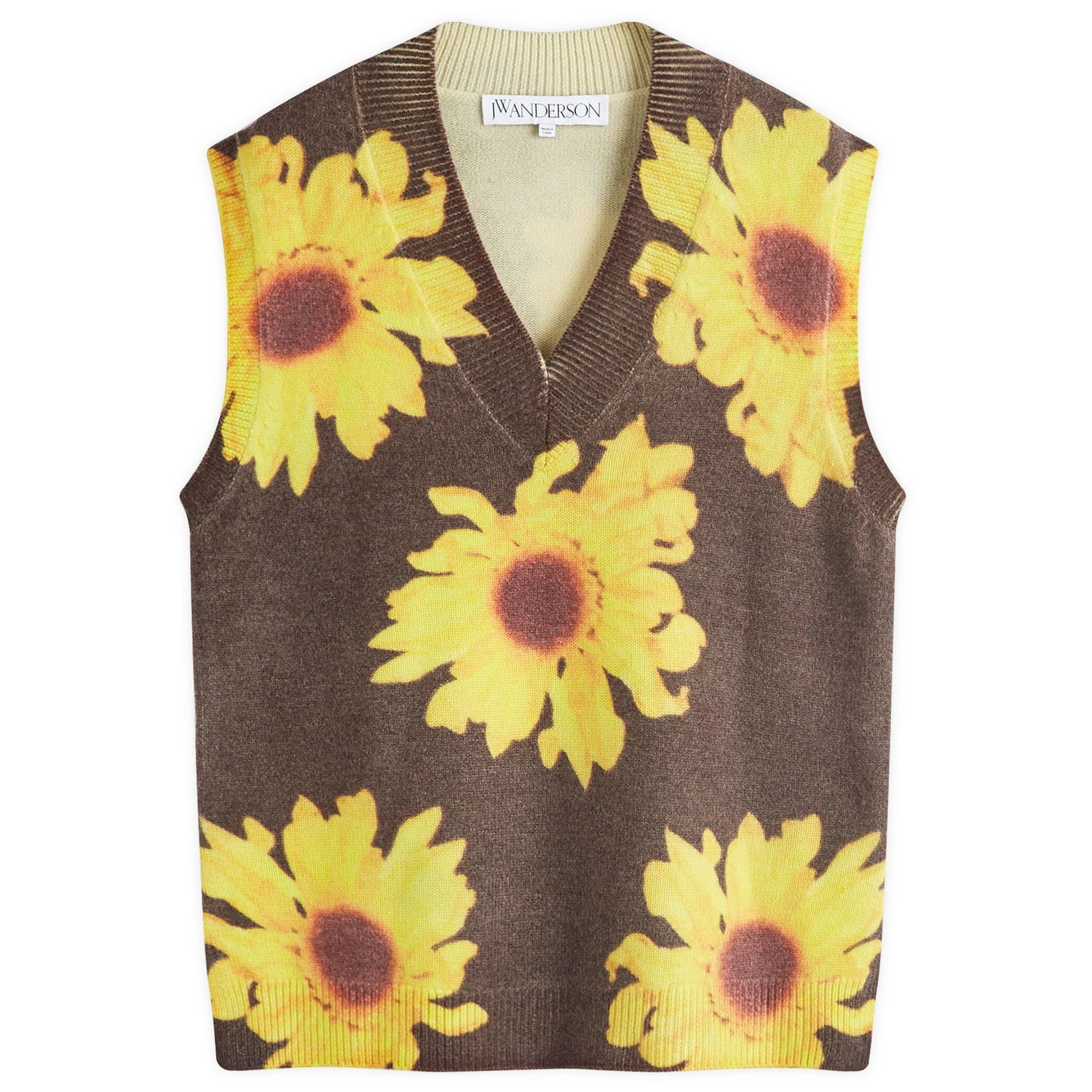 Pleteni pulover JW Anderson Printed Vest Rjava | KW1305-YN0008-685, 0
