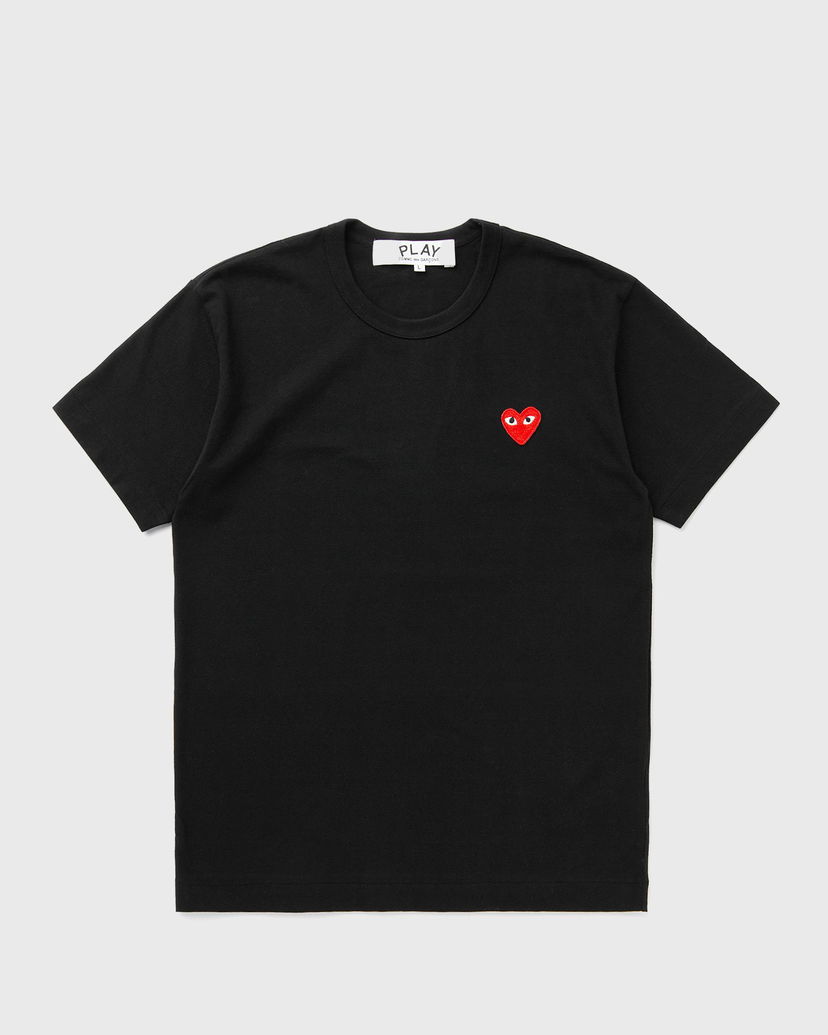 Majica Comme des Garçons Black Short Sleeve T-Shirt With Red Emblem Črna | AX-T108-051-BLACK