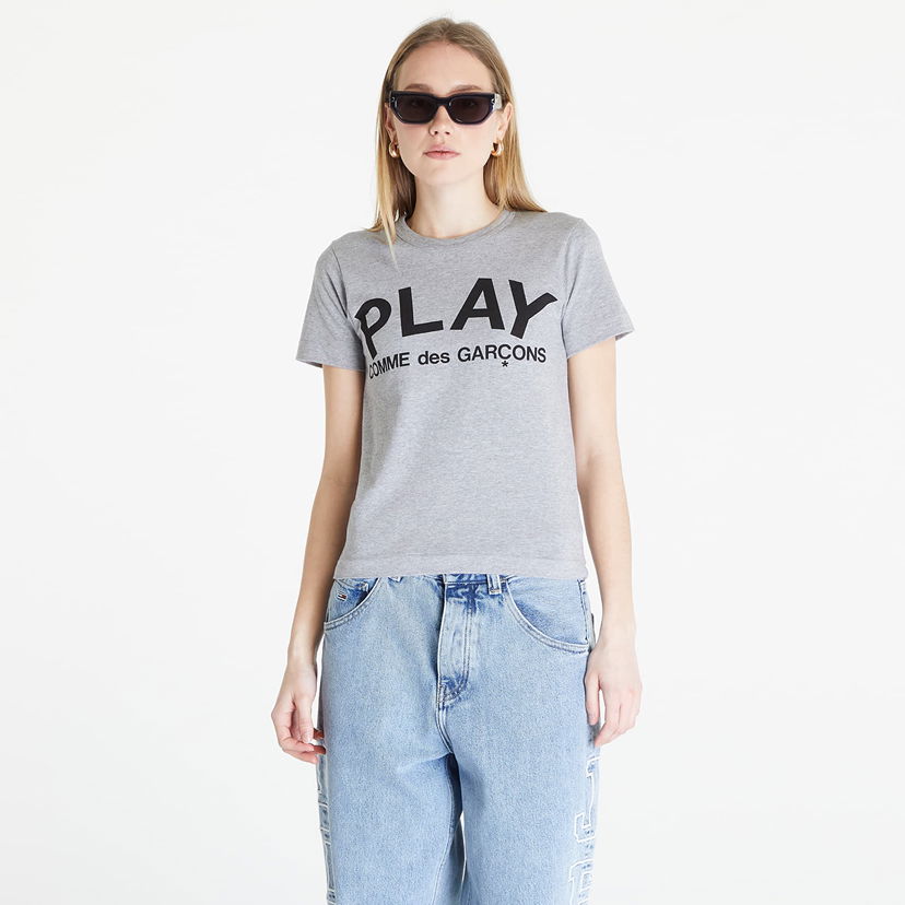 Majica Comme des Garçons PLAY Heart Logo Short Sleeve Tee Siva | AZT079 grey