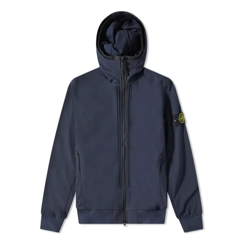 Vetrovka Stone Island Hooded Soft Shell-R Jacket Modra | 761540427-V0020