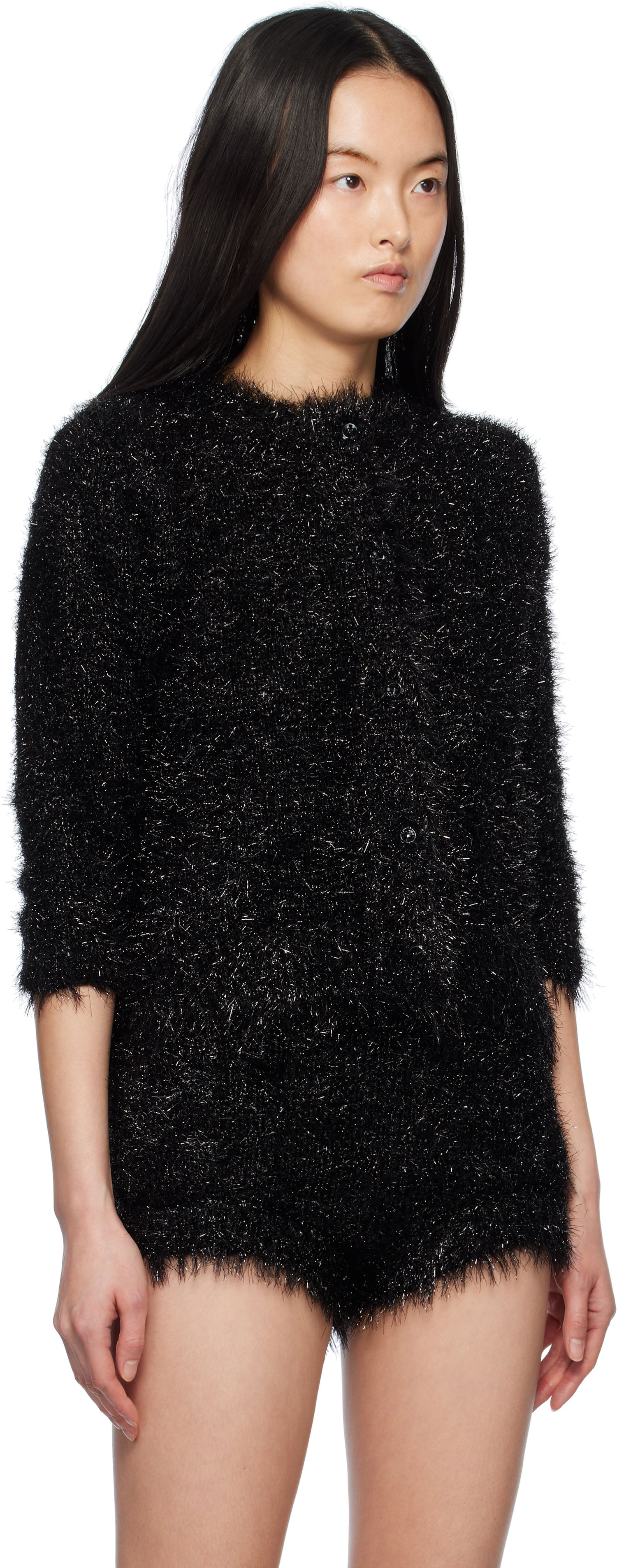 Kombinezon Simone Rocha Simone Rocha Tinsel Knit Cardigan Črna | PRMK2 0664, 1