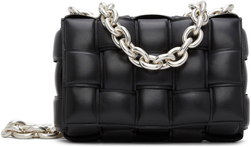 Torba za čez ramo Bottega Veneta Padded Chain Cassette Bag Črna | 631421 VBWZ0, 0