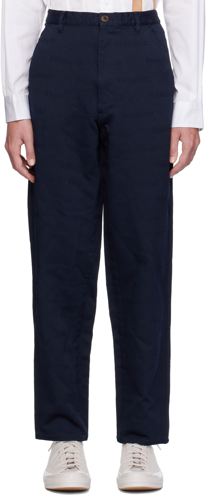 Hlače Comme des Garçons Freedom Trousers Mornarica | FN-P503-051
