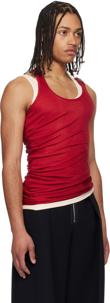 Majica brez rokavov Jean Paul Gaultier Jean Paul Gaultier Draped Double Tank Top Rdeča | 25/34-F-DB053-J092-3003, 4