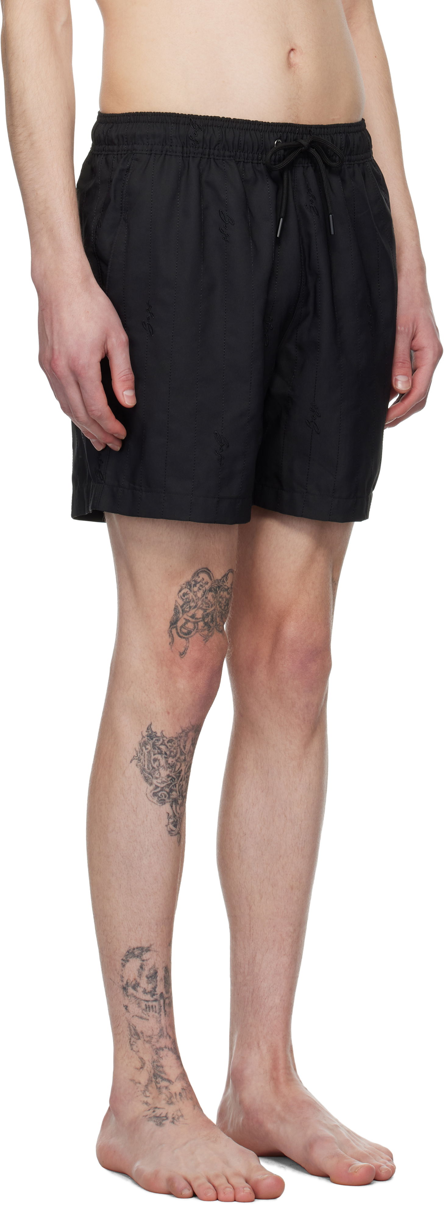Kopalke BOSS BOSS Embroidered Swim Shorts Črna | 50534310, 1