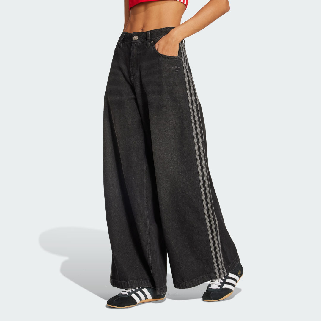 Kavbojke adidas Performance Adicolor Adilenium Wide-Leg Jeans Črna | JV7453, 0
