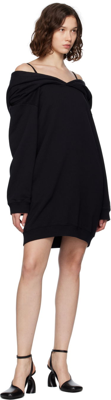 Obleke Maison Margiela MM6 Maison Margiela Off-The-Shoulder Sweatshirt Dress Črna | S52DD0074 M25014, 3