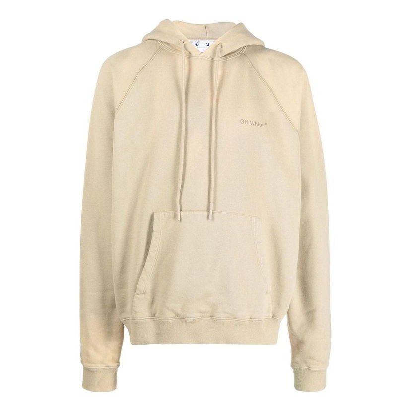 Pulover Off-White Loose Fit Hoodie Bež | OMBB096F22FLE0011717