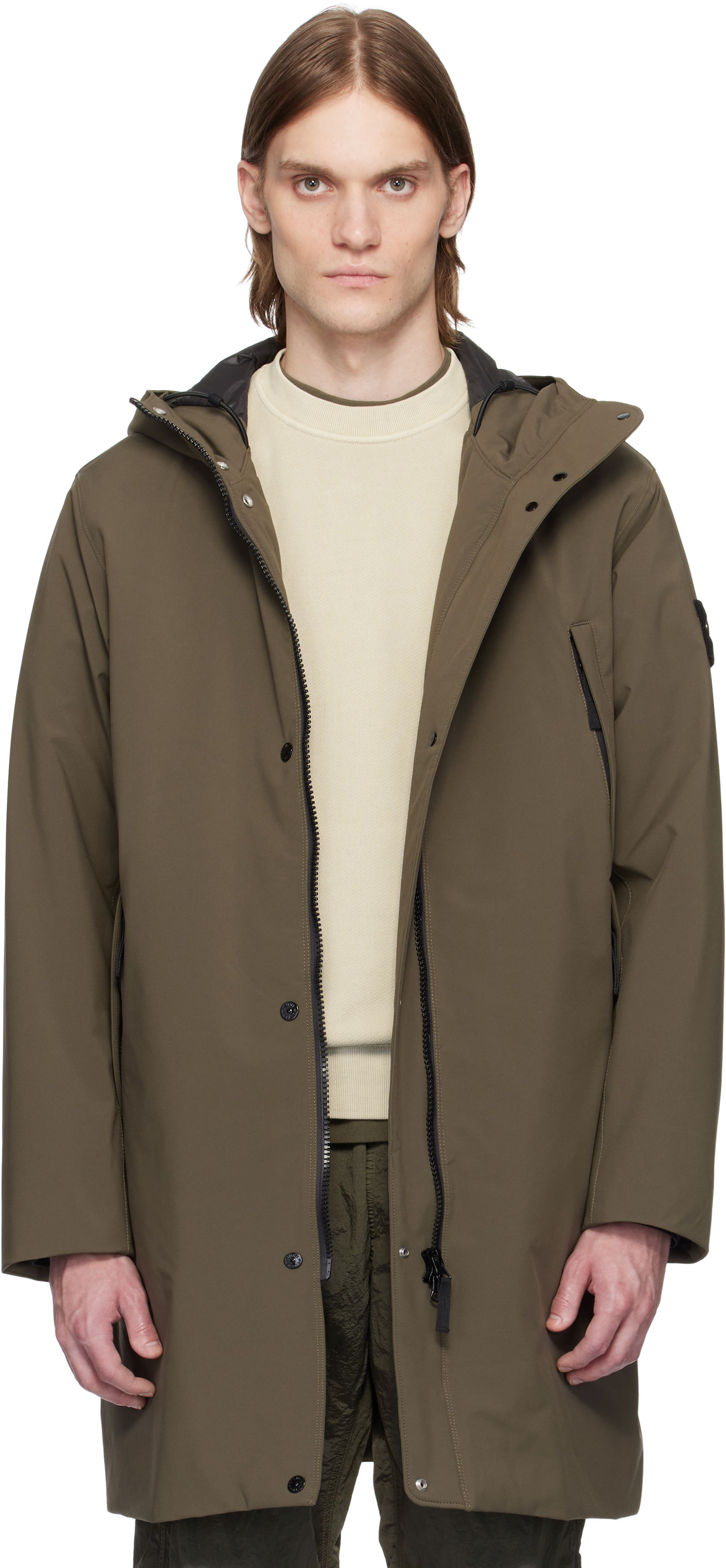 Dežni plašč Stone Island Stone Island Soft Shell-R E.Dye Technology Coat Zelena | K1S15 7100001 S0A27, 0