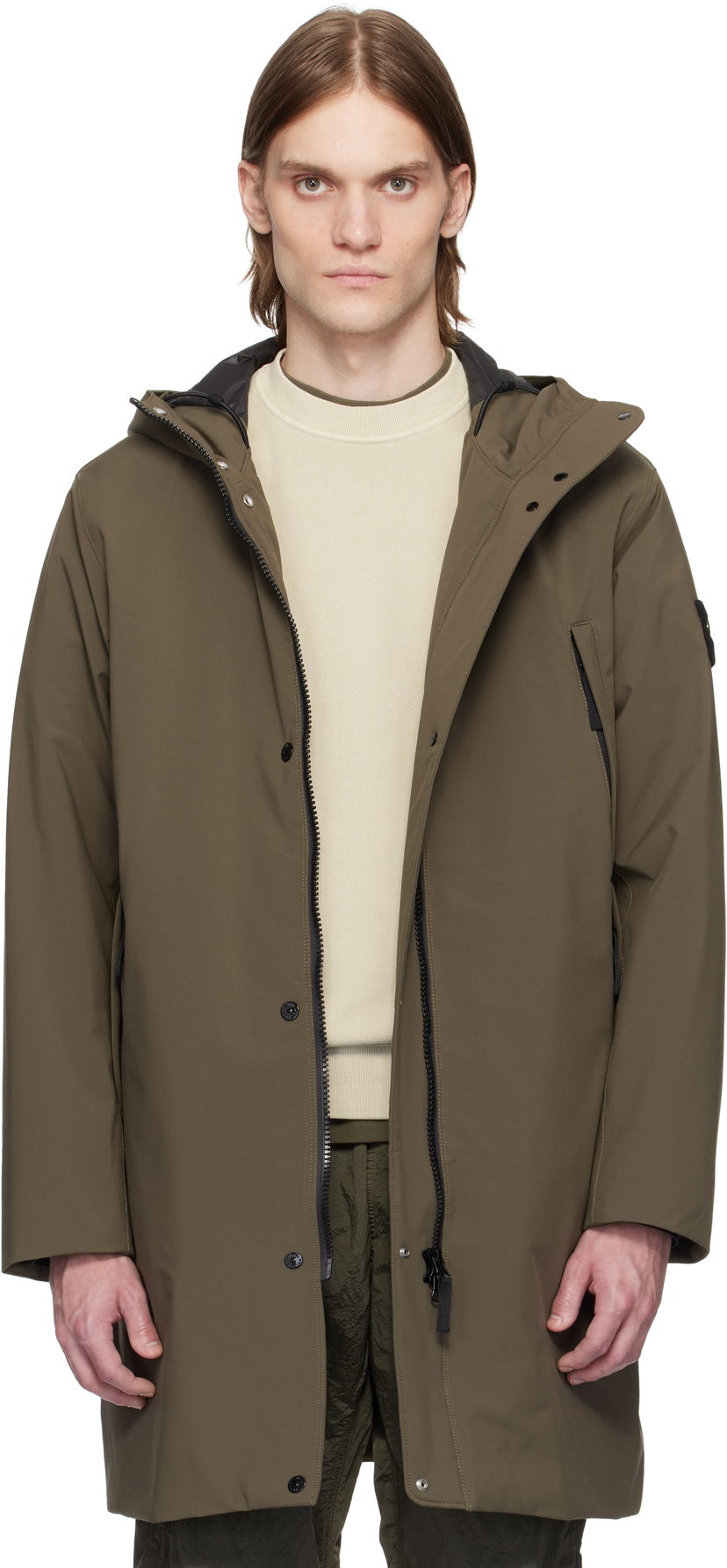 Dežni plašč Stone Island Stone Island Soft Shell-R E.Dye Technology Coat Zelena | K1S15 7100001 S0A27