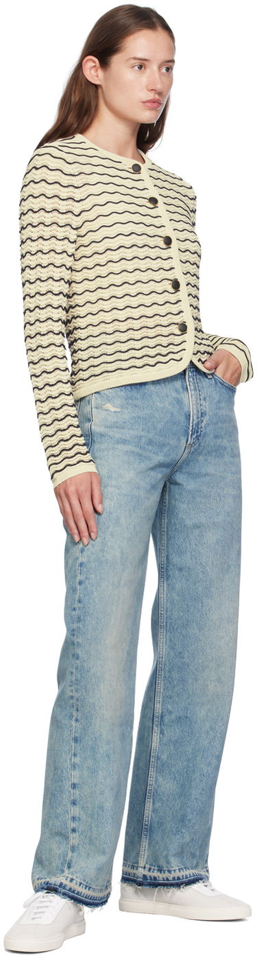 Pleteni pulover rag & bone rag & bone Elisa Wavy Knit Cardigan Bež | WAS24F068UG68, 3