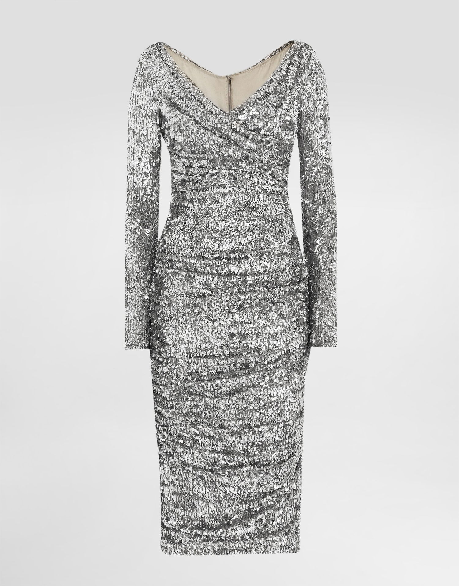 Obleke Dolce & Gabbana Draped Sequin Dress Collection 42 Kovinski | F60EMTFLSMCS0998, 0