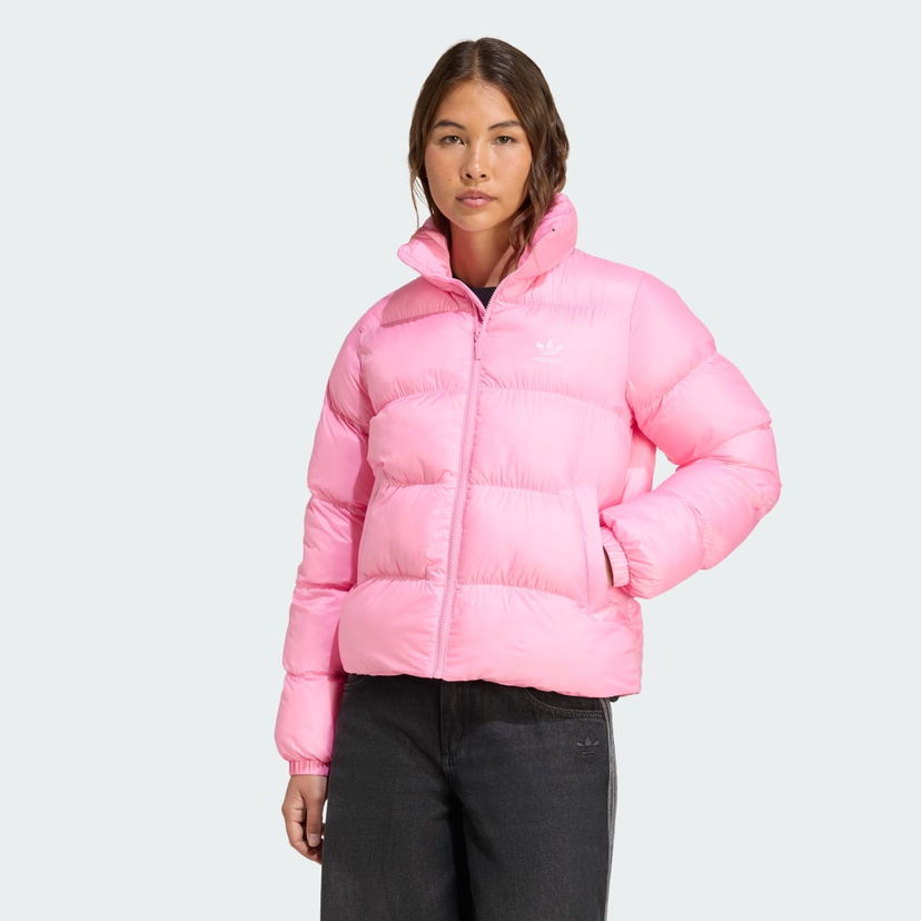 Puhovka adidas Performance Adicolor Short Puffer Jacket Roza | JX2946