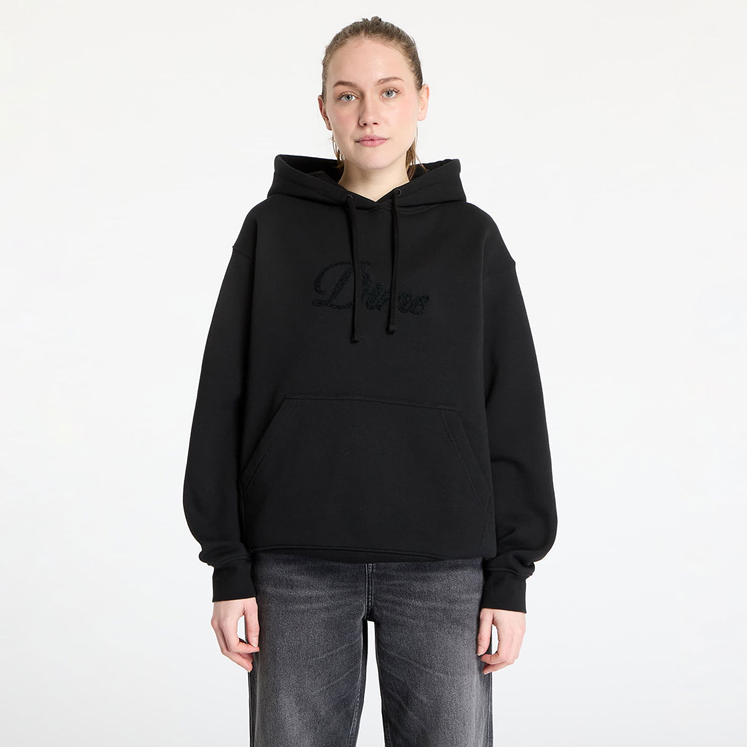 Pulover Dime DIME Cursive Logo Hoodie Črna | DIMEHO2449BLK, 1