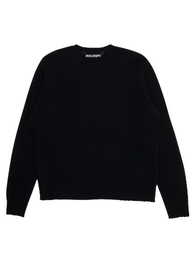 Pleteni pulover Palm Angels Rec Logo Sweater Črna | PMHE027C99KNI0011001