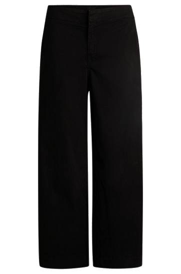 Hlače BOSS Stretch Cotton Twill Culottes Črna | 50531767