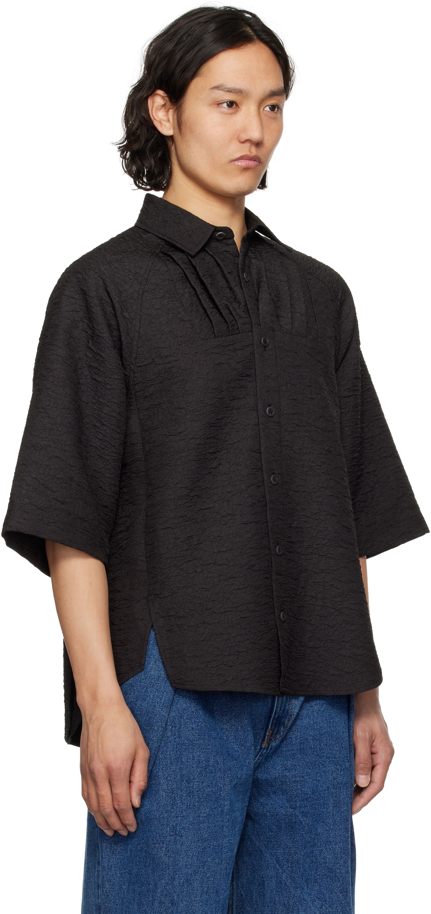 Srajce ADER ERROR ADER error Product. 53 Textured Short Sleeve Shirt Črna | BO01SSSH0201BK, 1