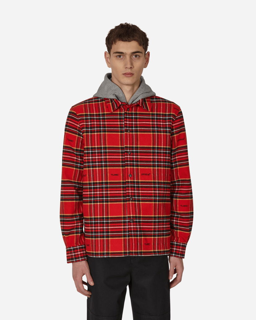 Srajce Off-White Flannel Skate Shirt Red Rdeča | OMGA227S23FAB001 2510