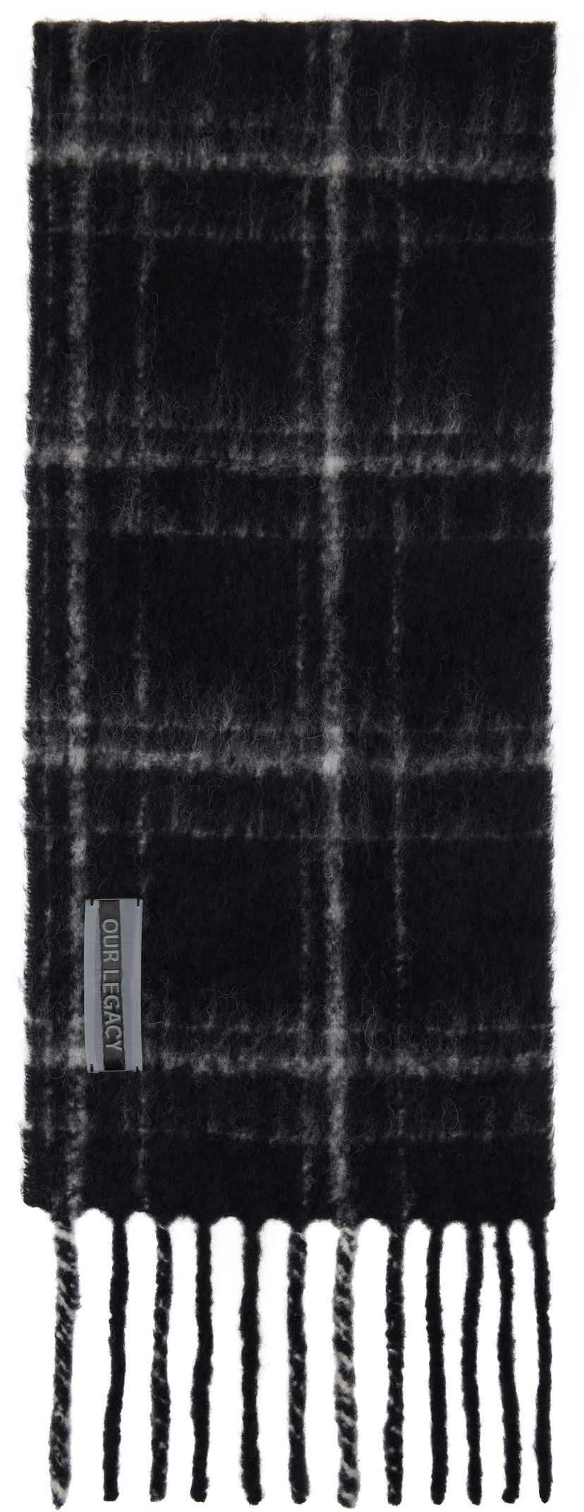 Šala OUR LEGACY Estate Scarf with Fringe Črna | A4248EBF