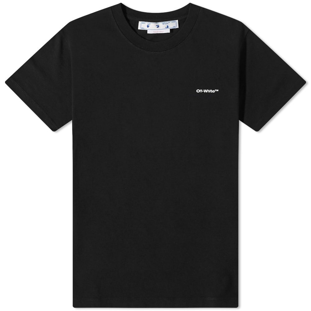 Majica Off-White Wave Outline Diagonal Slim Tee Črna | OMAA027F22JER0161001, 0