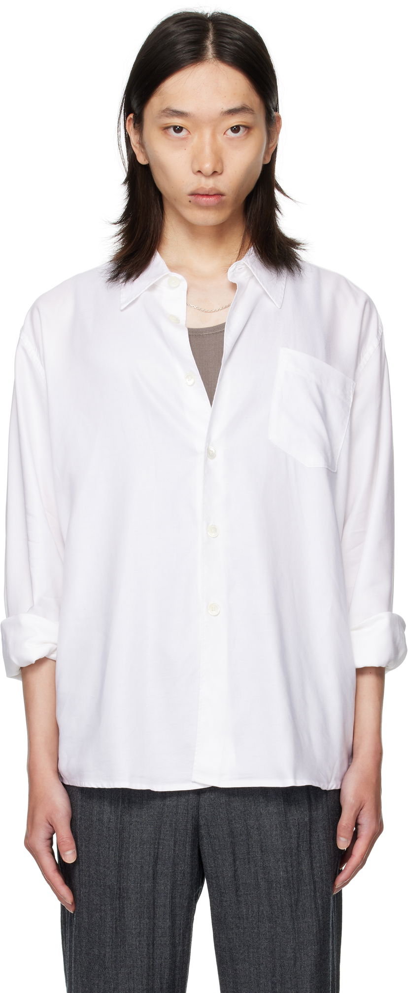 Srajce OUR LEGACY Our Legacy Beyond Button-Up Shirt Bela | M4252BSW