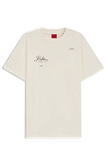 Majica BOSS Parisian Graphic Print T-Shirt Bež | 50545551