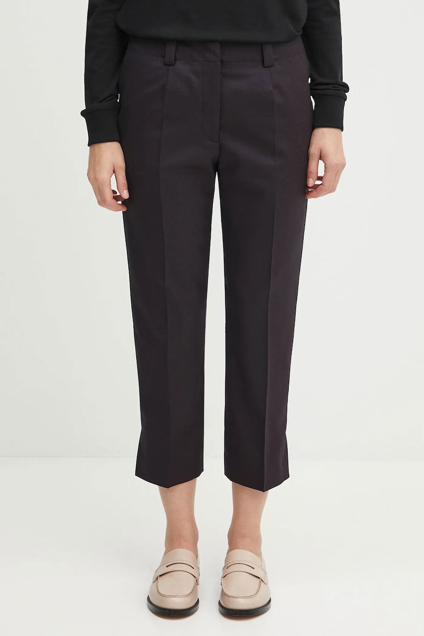 Hlače KENZO Kenzo Weave Cropped High Waist Pants Črna | FF62PA0939ID