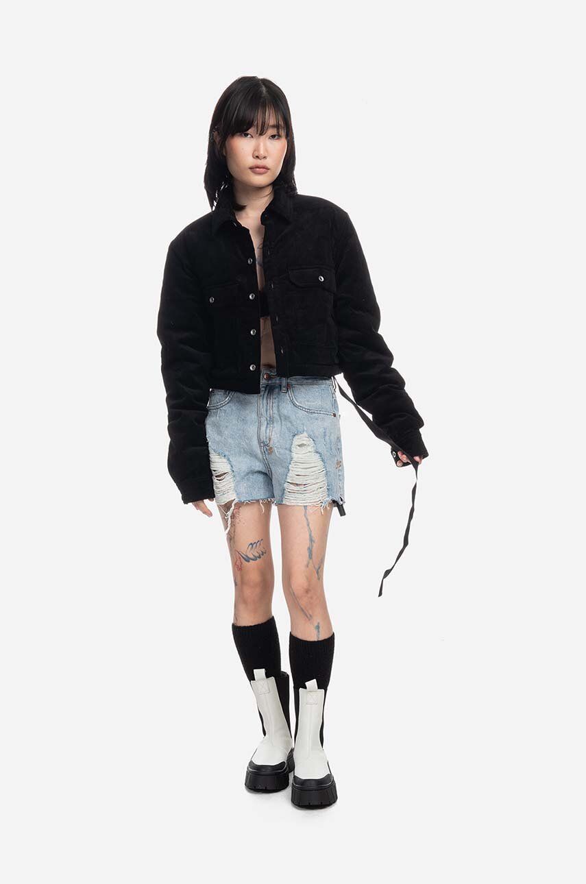 Jakna Rick Owens Cropped Outershirt Jacket Črna | DS02B4706.VS.BLACK, 1