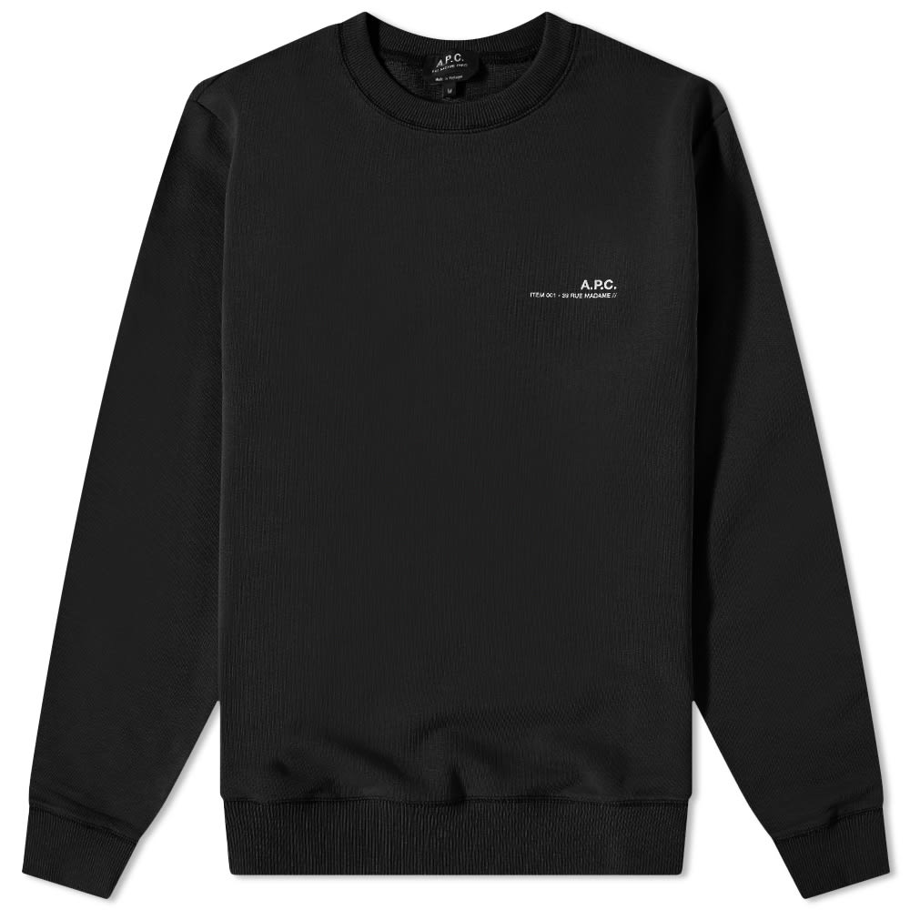 Pleteni pulover A.P.C. Item Logo Crewneck Črna | COFBQ-H27608-LZZ, 0