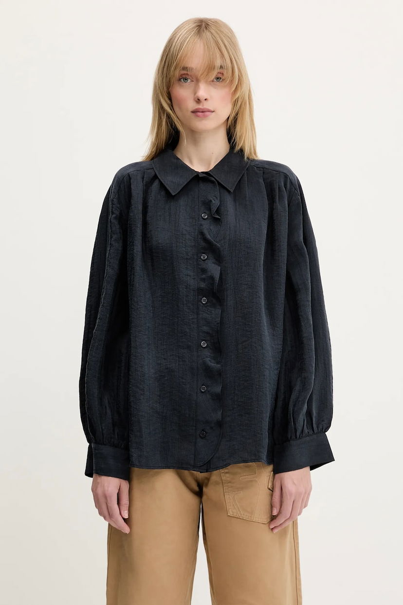 Srajce Samsoe Samsoe Samsoe Samsoe Sathistle Relaxed Fit Shirt Črna | F25100022