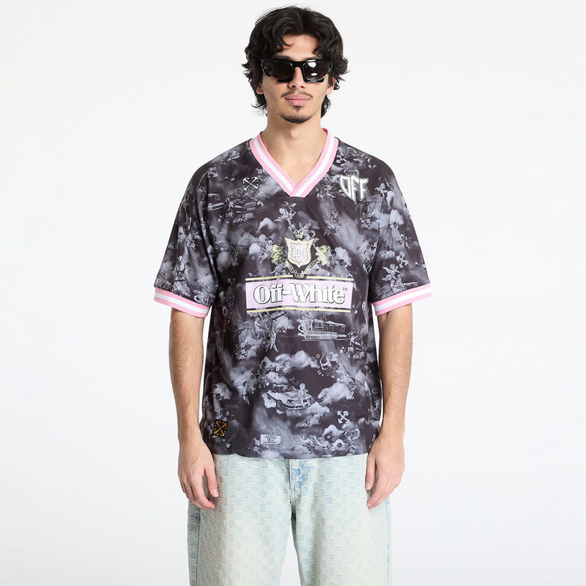 Dres Off-White Off-White Fresco Soccer Short Sleeve Angels Tee Črna | OMAD00AS25JER0030201