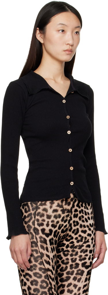 Srajce Baserange Baserange Iso Ribbed Knit Top Črna | TTIS-RCR-AU25, 1