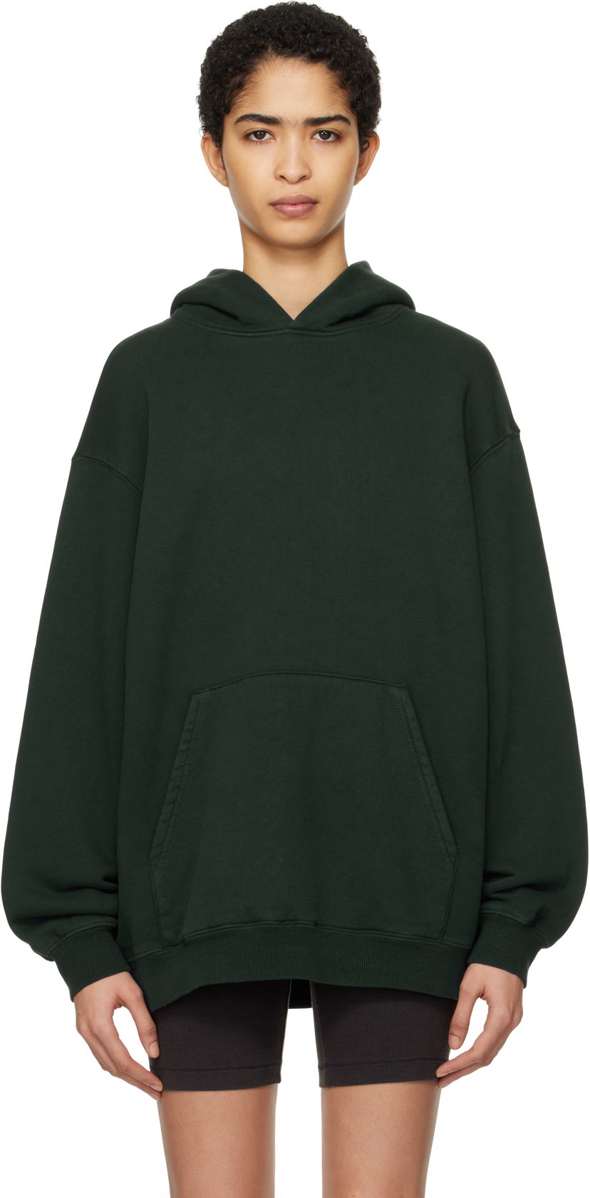 Pulover SKIMS SKIMS Vintage Fleece Oversized Hoodie Zelena | PL-PLO-6558W