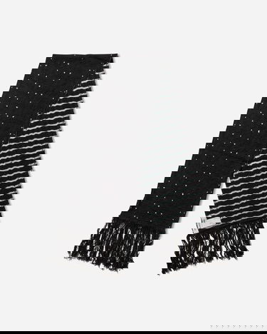 Šala KIKO KOSTADINOV Tarr Night Sky Textured Patterned Scarf with Fringe Črna | KKAW25KN09 112, 3