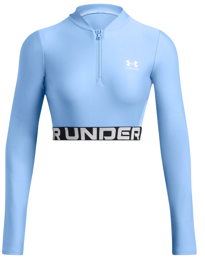 Krop-top Under Armour HeatGear Rib 1/4 Zip Long Sleeve Modra | 1388692-465
