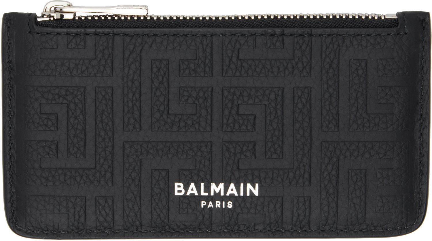 Denarnica Balmain Embossed Leather Card Holder Črna | DM1MD060LPSE, 0