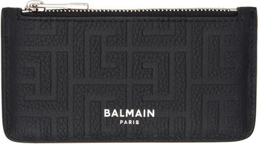 Denarnica Balmain Embossed Leather Card Holder Črna | DM1MD060LPSE, 0