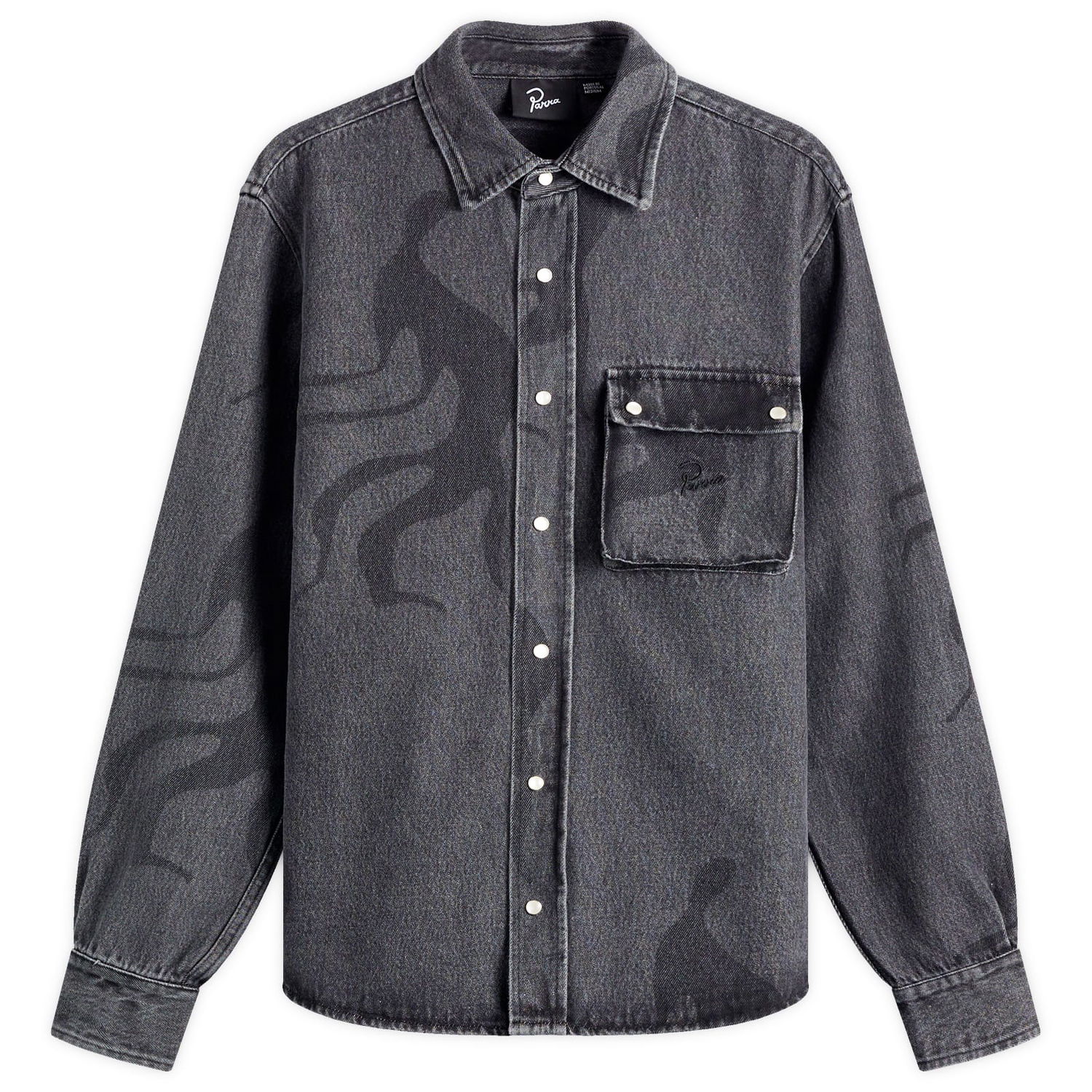 Srajce By Parra Parra Stalkers Denim Shirt, Size Large Siva | 53130-GRY, 1
