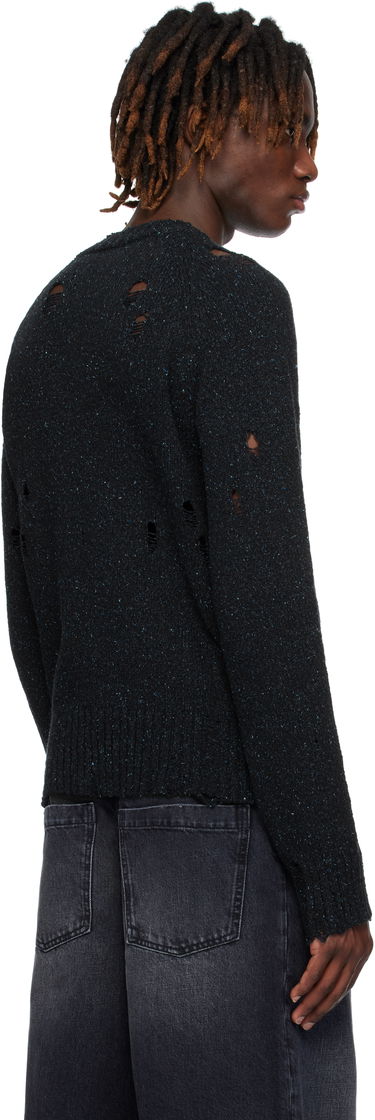 Pleteni pulover We11done We11done Distressed Knit Sweater Črna | WD-KT0-25-623-U-NV, 2