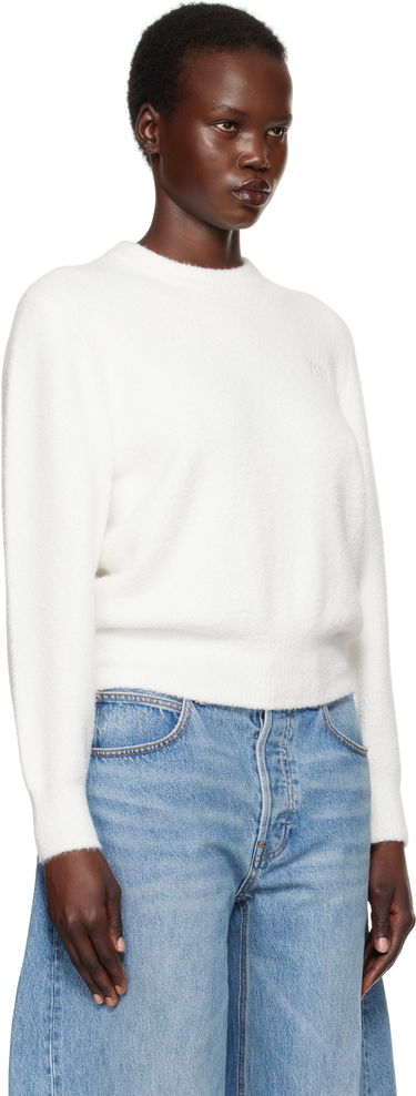 Pleteni pulover Alexander Wang Alexander Wang.T Relaxed Embroidered Logo Sweater Bela | 4KC1251046, 1