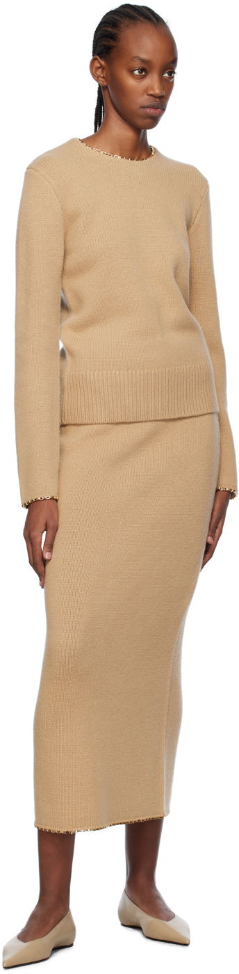 Krila TOTEME TOTEME Chain-Edge Maxi Skirt Bež | 241-WRB1074-YA0004, 3