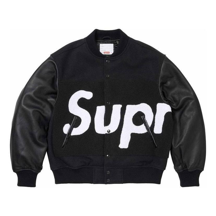 Bomber jakna Supreme Big Logo Chenille Varsity Jacket Črna | SUP-SS24-005