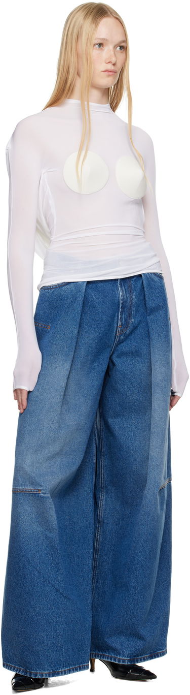 Majica Jean Paul Gaultier Jean Paul Gaultier 'The Backless Conical' Sheer Top Bela | 25/34-F-TO279-J082-1103, 3