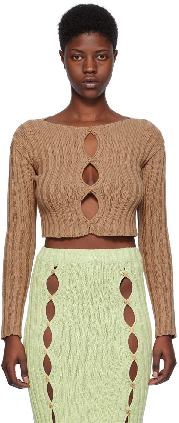 Pleteni pulover Baserange Baserange Macau Knit Top Rjava | KNMAC-CO-SP24