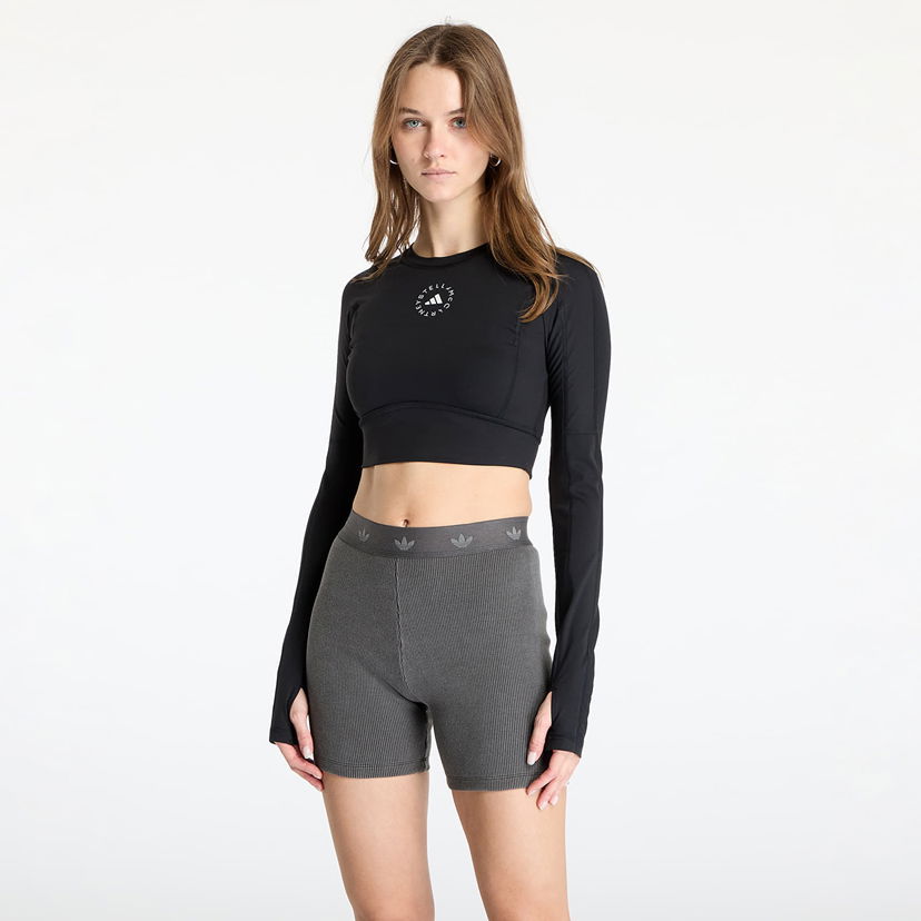 Krop-top adidas Performance Stella McCartney Truestrength Yoga Cropped Longsleeve Top Črna | IW3859