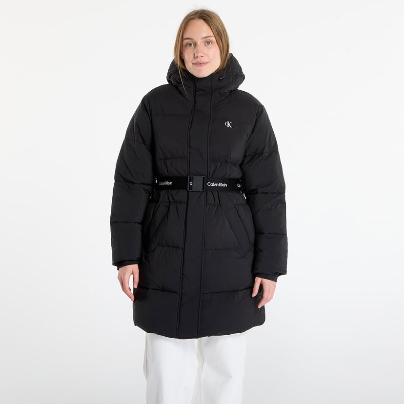 Puhovka CALVIN KLEIN Calvin Klein Jeans Belted Midweight Coat Črna | LV047D508G UB1