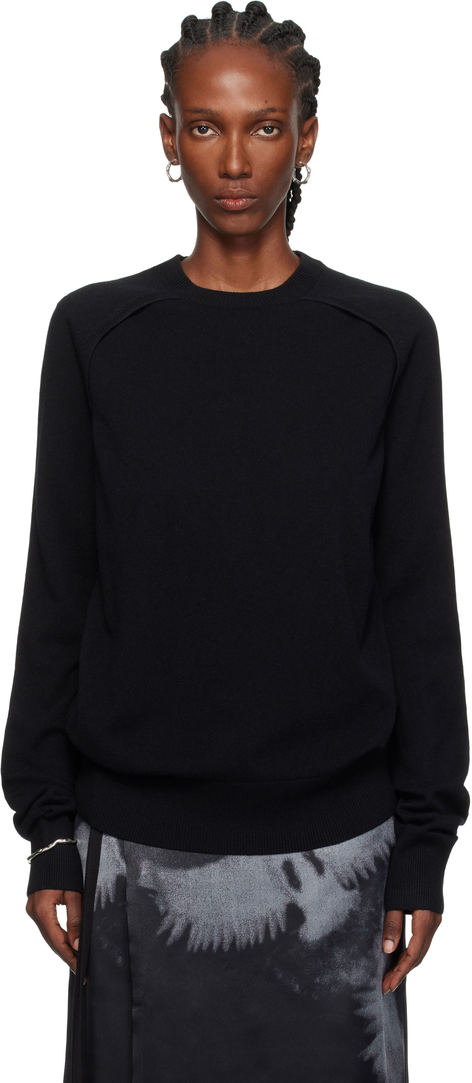 Pleteni pulover Ann Demeulemeester Ann Demeulemeester Ulu Cut-Out Sweater Črna | CO02-W-KN01-FA147-099, 0