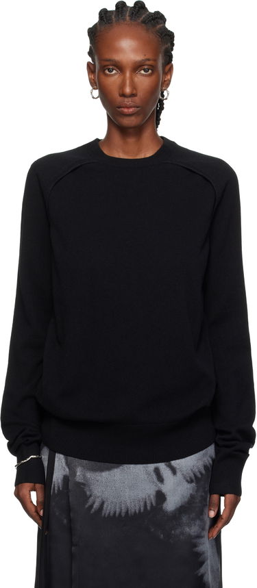Pleteni pulover Ann Demeulemeester Ann Demeulemeester Ulu Cut-Out Sweater Črna | CO02-W-KN01-FA147-099, 0