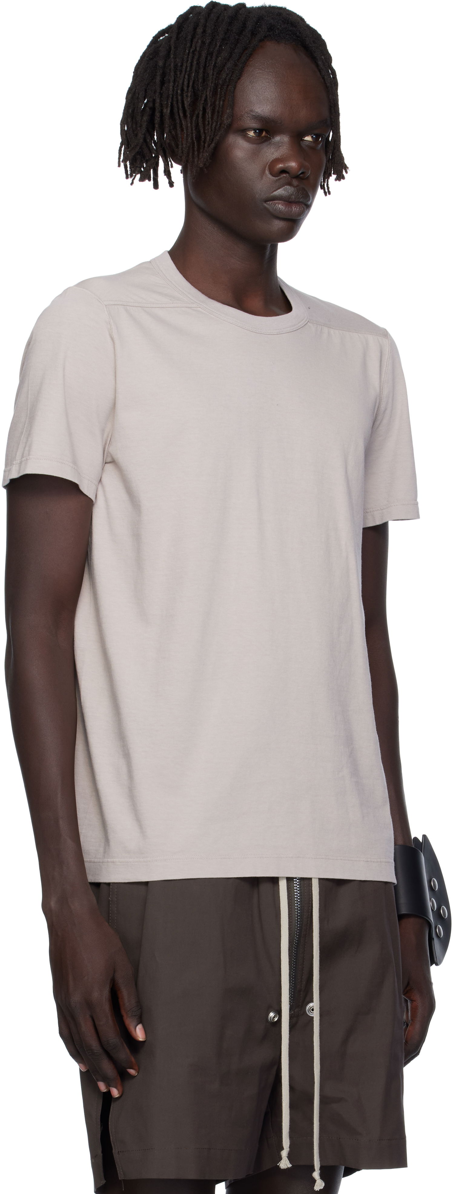 Majica Rick Owens Rick Owens Concordians Short Level T-Shirt Bež | RU02E1265 JA, 1