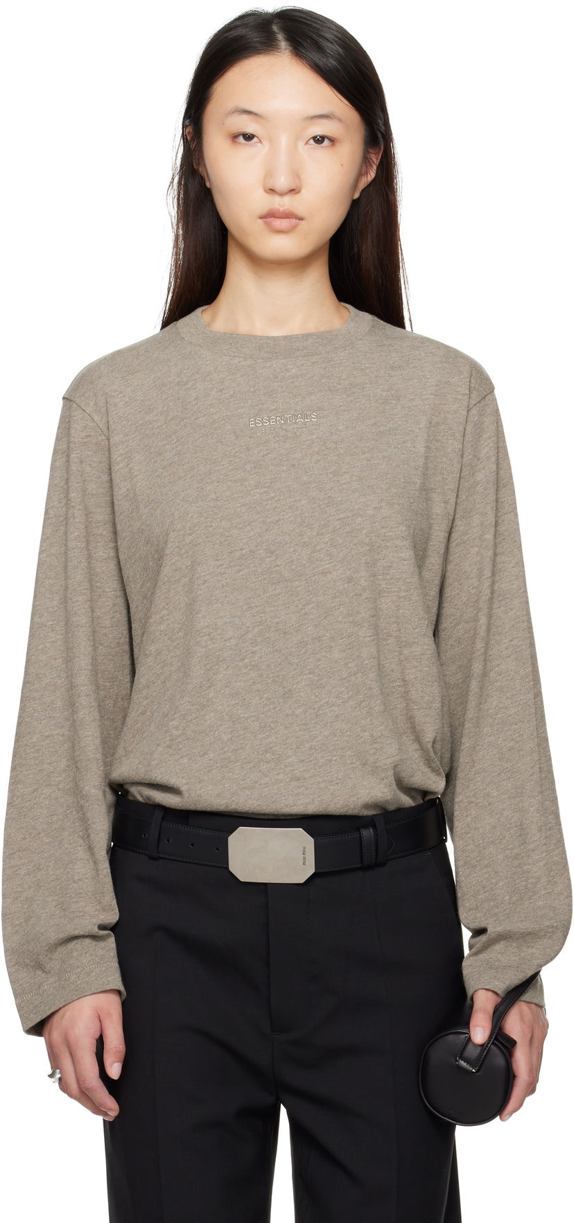 Majica Fear of God Fear of God ESSENTIALS Classic Fit Long Sleeve T-Shirt Siva | 125SP255883FW
